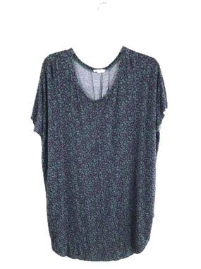 Anthropologie Floreat Oversize Printed Top Purple Green Women Sz M